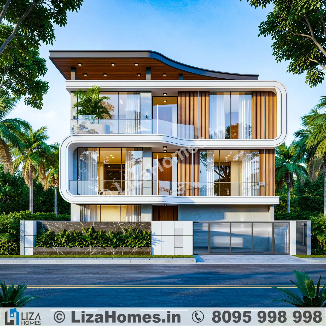 3D architectural design - Box type modern house elevation and residential exterior design
