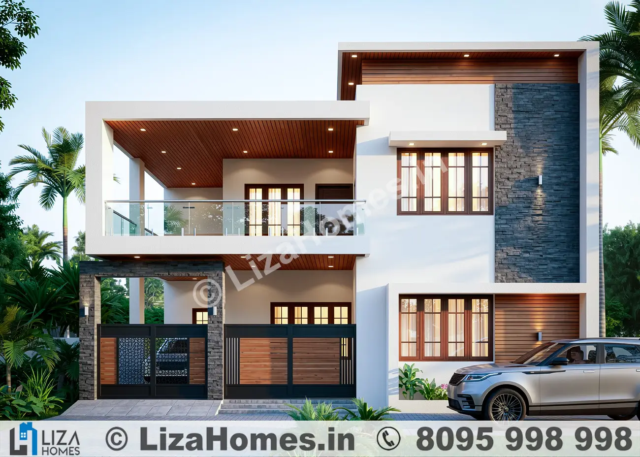 Modern house elevation - Luxury Residential Exterior Design and 3D elevation design