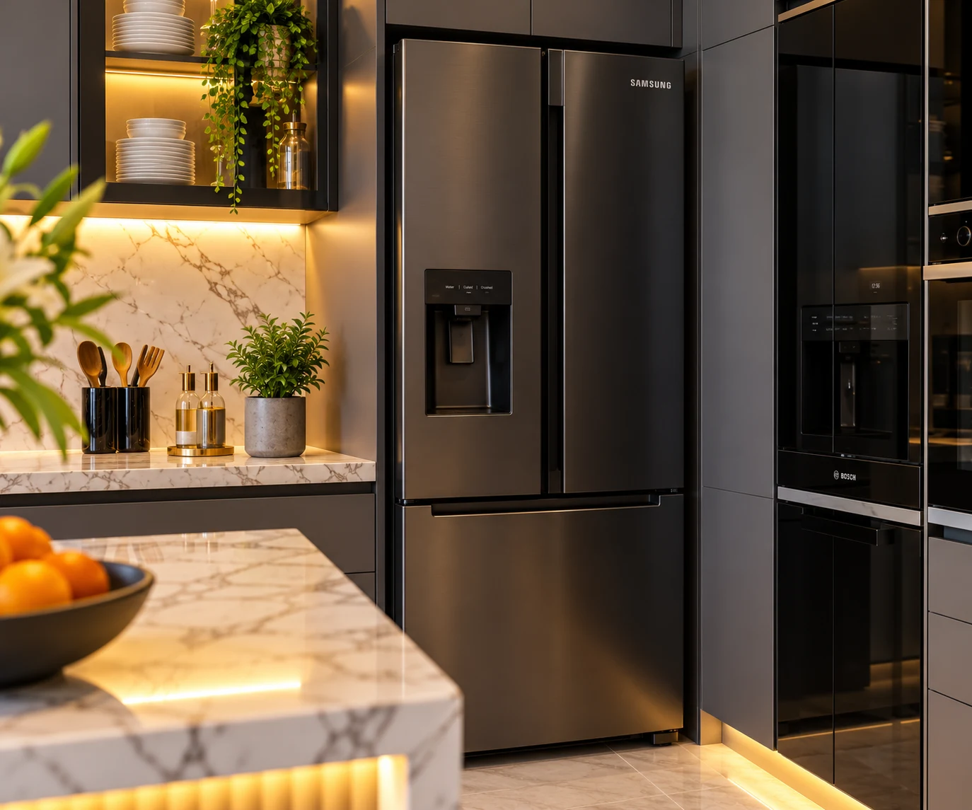 Smart Refrigerator & Pantry Wall - The Lumina Culinary Suite (Project LP02)