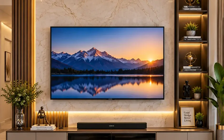 Project LP01: Luxury Living Room TV Unit Design in Bangalore